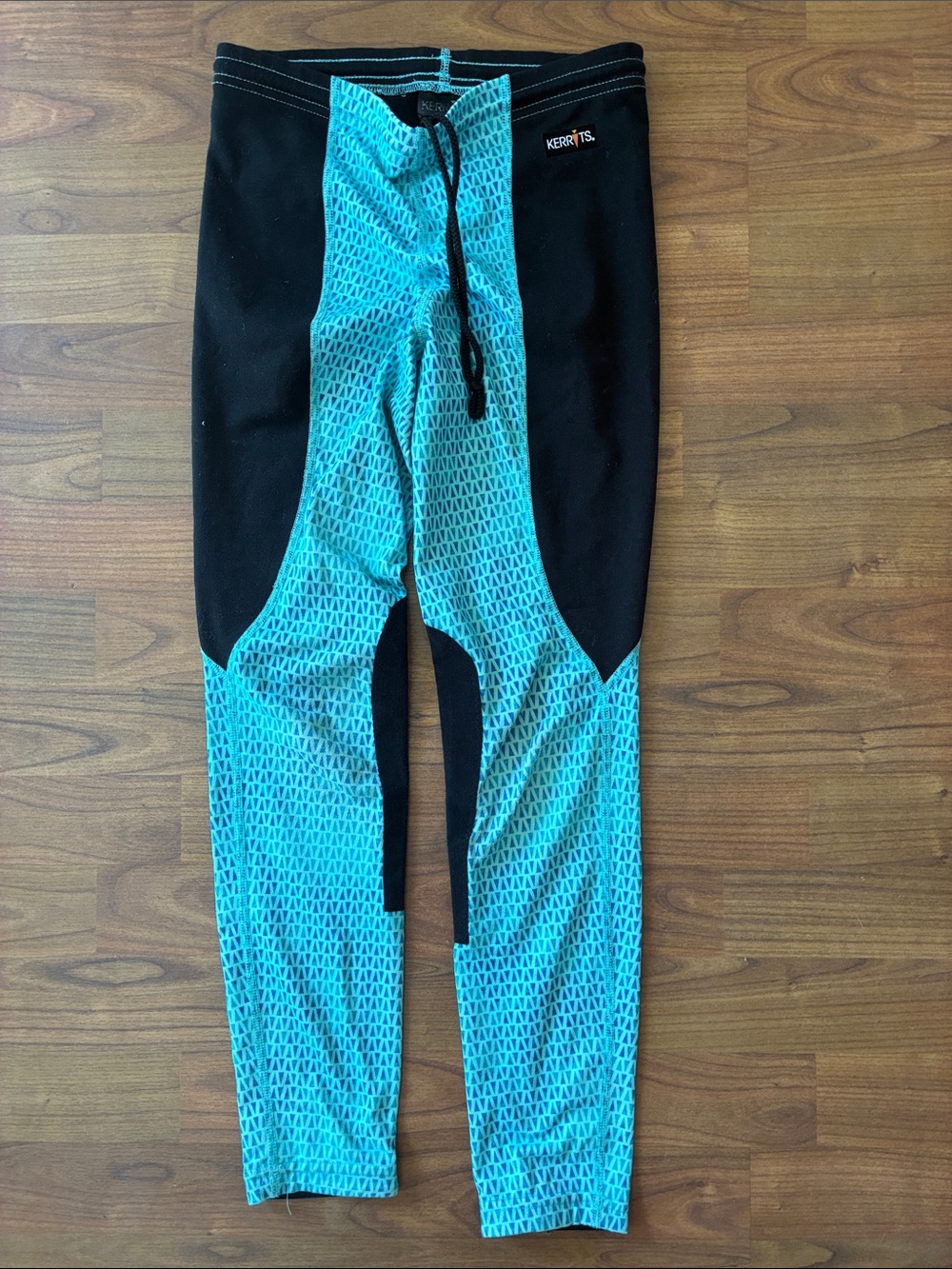 Kerrits Black and Teal Geometric Riding Tights
